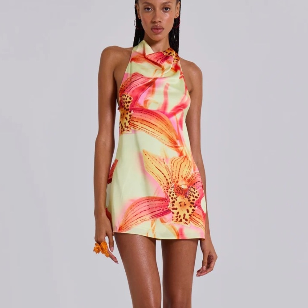 Jaded London Lucia Backless Mini Dress With Flower Detail UK6